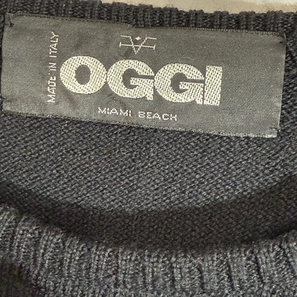 OGGI Miami Beach Crewneck Cashmere ? Pullover Crewneck Sweater Black - Picture 4 of 4